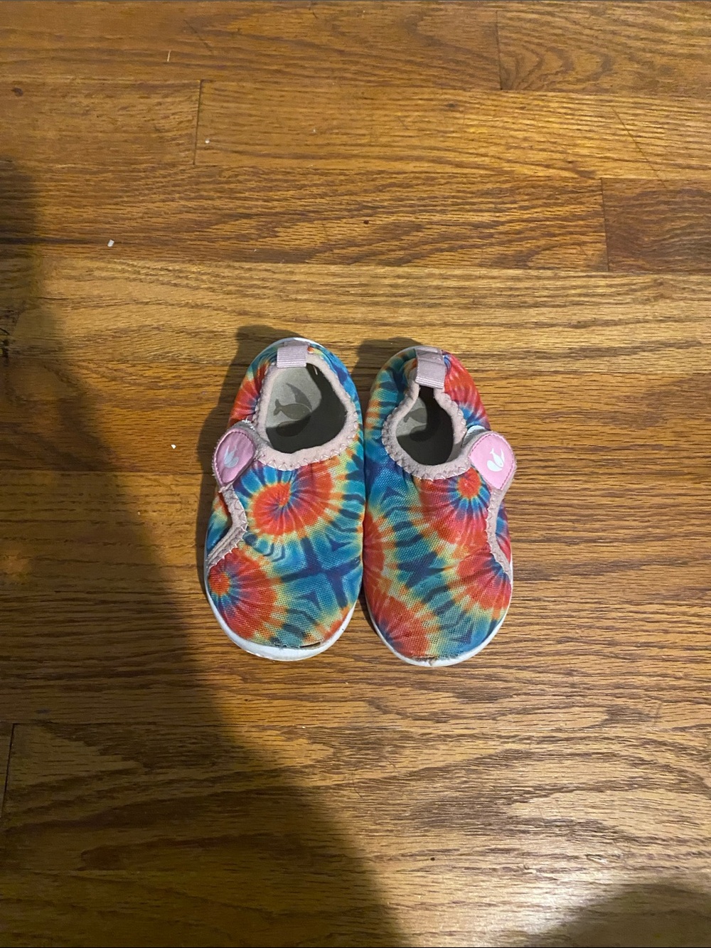 Kids Tie-Dye Slip-On Shoes with Pink Accent